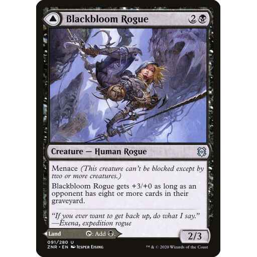 Zendikar Rising - 91 - Blackbloom Rogue // Blackbloom Bog - Uncommon - C - Non-foil