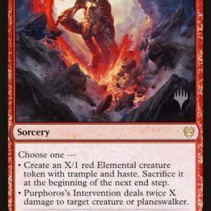 Theros Beyond Death Promos - 151p - Purphoros's Intervention - Rare - R - Foil - Promo (Front)