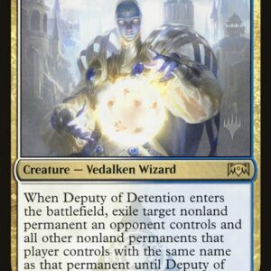 Ravnica Allegiance Promos - 165p - Deputy of Detention - Rare - WU - Non-foil - Promo (Front)