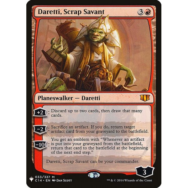 The List - C14-33 - Daretti, Scrap Savant - Mythic - R - Non-foil (Front)