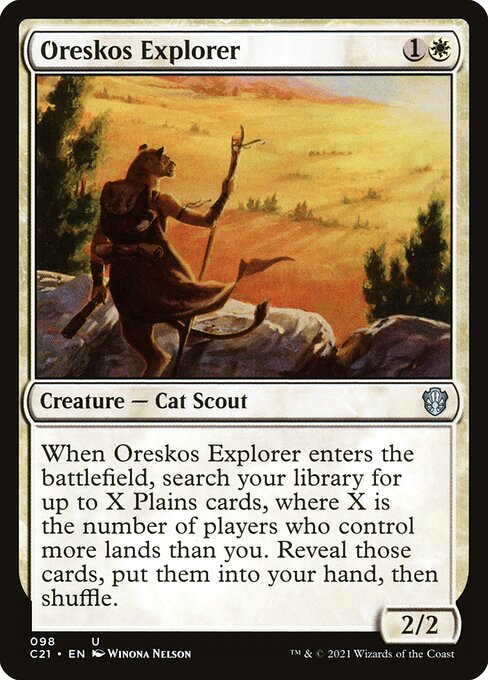Commander 2021 - 98 - Oreskos Explorer - Uncommon - W - Non-foil (Front)