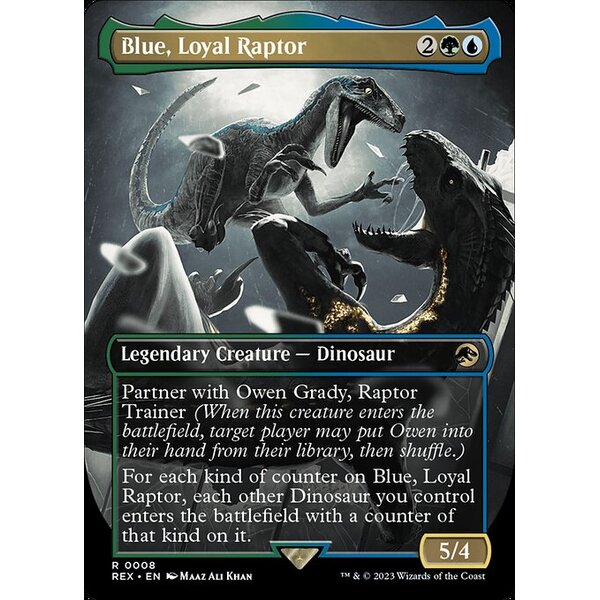 Jurassic World Collection - 8 - Blue, Loyal Raptor - Rare - UG - Non-foil (Front)