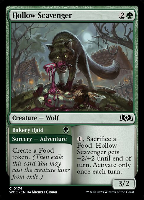 Wilds of Eldraine - 174 - Hollow Scavenger // Bakery Raid - Common - G - Non-foil (Front)