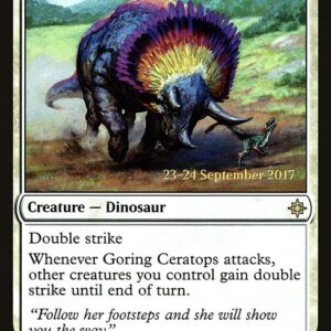 Ixalan Promos - 13s - Goring Ceratops - Rare - W - Foil - Datestamped Promo (Front)
