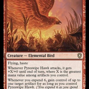 Bloomburrow Commander - 26 - Pyreswipe Hawk - Rare - R - Non-foil (Front)