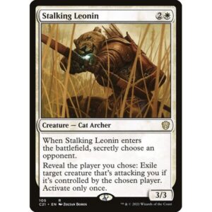 Commander 2021 - 105 - Stalking Leonin - Rare - W - Non-foil (Front)