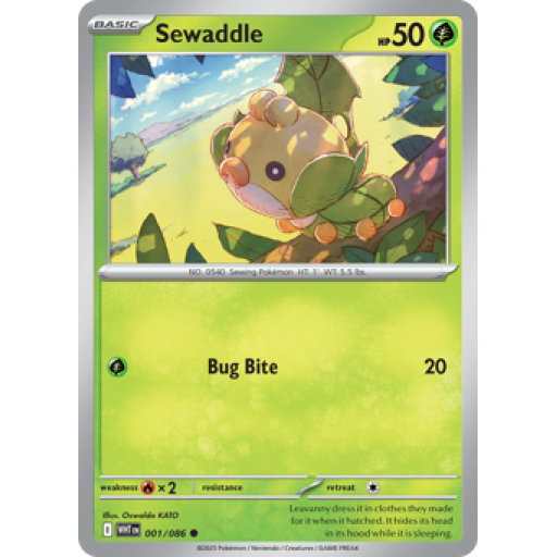 White Flare - 001/086 - Sewaddle - Master Ball Reverse Holo