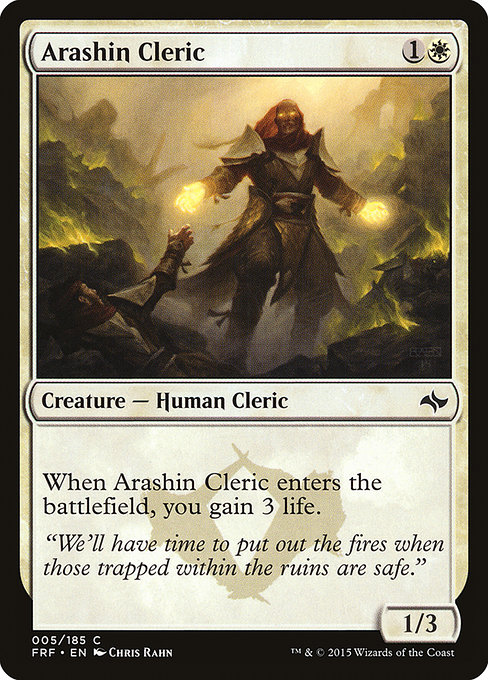 Fate Reforged - 5 - Arashin Cleric - Common - W - Foil (Front)