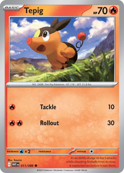 White Flare - 011/086 - Tepig - Reverse Holo