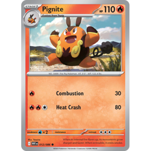White Flare - 012/086 - Pignite - Master Ball Reverse Holo