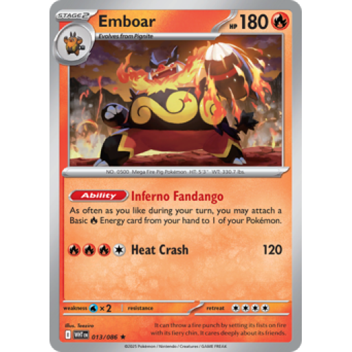 White Flare - 013/086 - Emboar - Reverse Holo