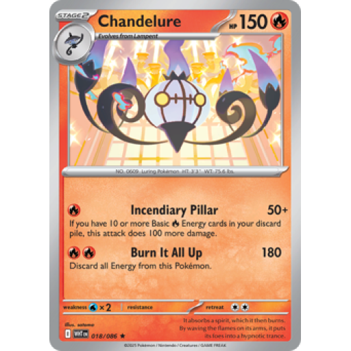 White Flare - 018/086 - Chandelure - Reverse Holo