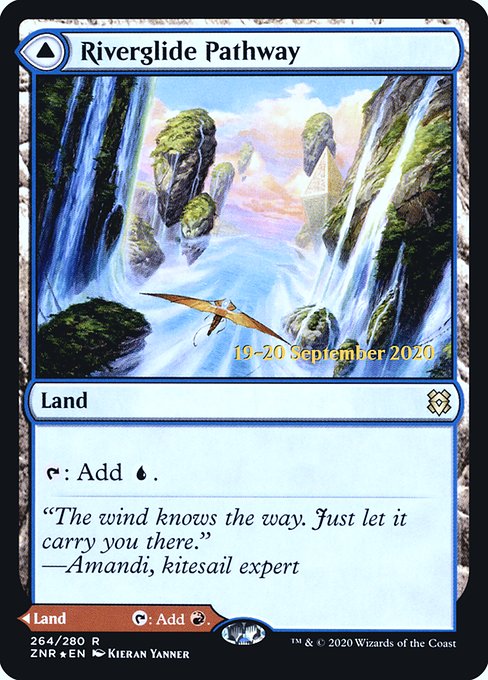 Zendikar Rising Promos - 264s - Riverglide Pathway // Lavaglide Pathway - Rare - C - Foil - Datestamped Promo (Front)