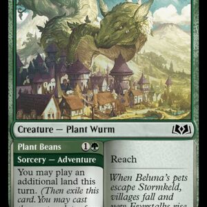 Wilds of Eldraine - 161 - Beanstalk Wurm // Plant Beans - Common - G - Non-foil (Front)