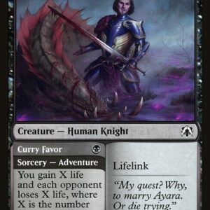 March of the Machine Commander - 268 - Smitten Swordmaster // Curry Favor - Common - B - Non-foil (Front)