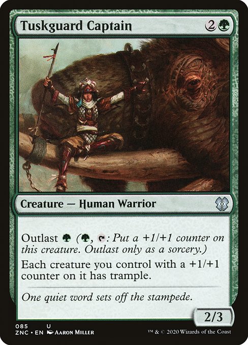 Zendikar Rising Commander - 85 - Tuskguard Captain - Uncommon - G - Non-foil (Front)