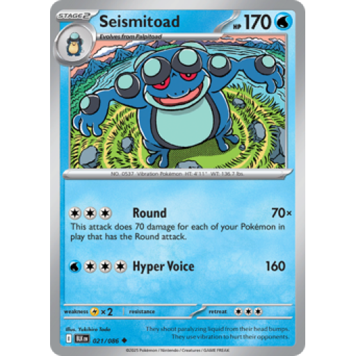 Black Bolt - 021/086 - Seismitoad - Master Ball Reverse Holo