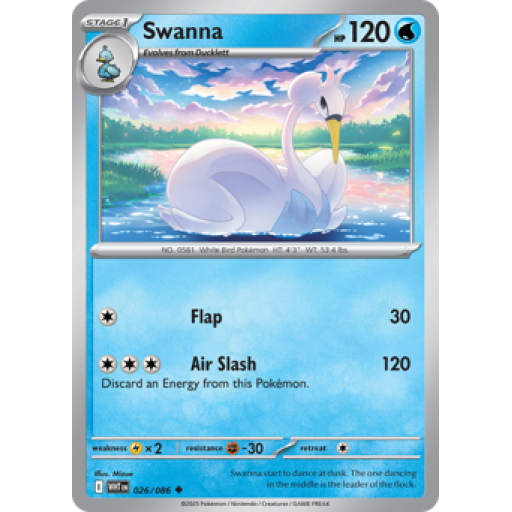 White Flare - 026/086 - Swanna - Reverse Holo