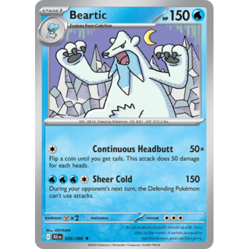 Black Bolt - 026/086 - Beartic - Reverse Holo