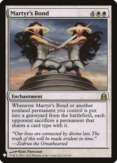 The List - CMD-19 - Martyr's Bond - Rare - W - Non-foil (Front)