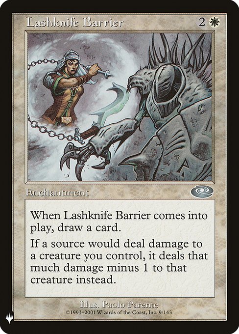 The List - PLS-9 - Lashknife Barrier - Uncommon - W - Non-foil (Front)
