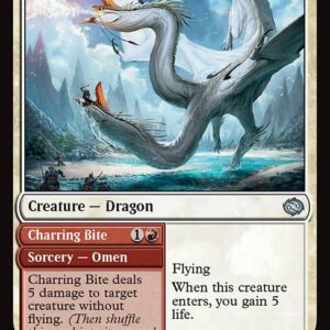 Tarkir: Dragonstorm - 232 - Twinmaw Stormbrood // Charring Bite - Uncommon - W - Foil (Front)