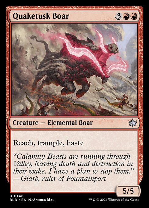 Bloomburrow - 146 - Quaketusk Boar - Uncommon - R - Non-foil (Front)