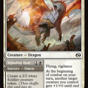 Tarkir: Dragonstorm - 21 - Riling Dawnbreaker // Signaling Roar - Common - W - Foil (Front)