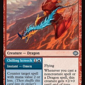 Tarkir: Dragonstorm - 221 - Runescale Stormbrood // Chilling Screech - Uncommon - R - Foil (Front)