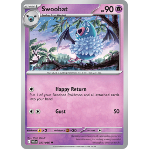 White Flare - 037/086 - Swoobat - Poke Ball Reverse Holo