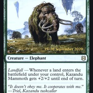 Zendikar Rising Promos - 189s - Kazandu Mammoth // Kazandu Valley - Rare - C - Foil - Datestamped Promo (Front)