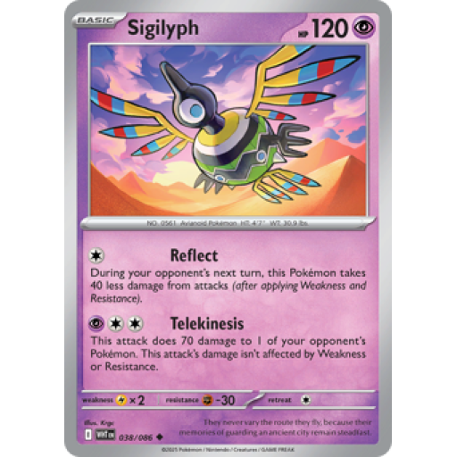 White Flare - 038/086 - Sigilyph - Poke Ball Reverse Holo