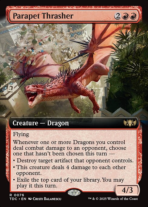Tarkir: Dragonstorm Commander - 76 - Parapet Thrasher - Rare - R - Non-foil - Promo (Front)
