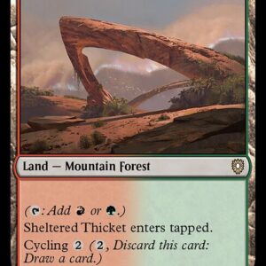 Bloomburrow Commander - 330 - Sheltered Thicket - Rare - C - Non-foil (Front)