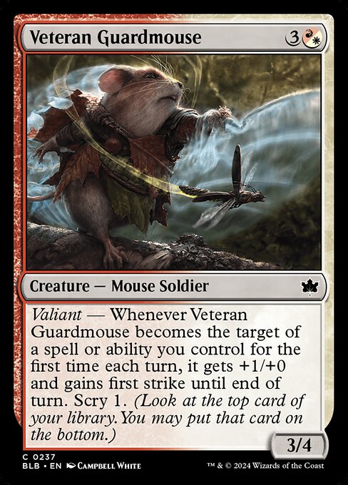 Bloomburrow - 237 - Veteran Guardmouse - Common - WR - Non-foil (Front)