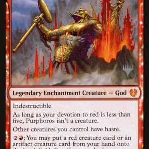 Theros Beyond Death Promos - 150p - Purphoros, Bronze-Blooded - Mythic - R - Foil - Promo (Front)