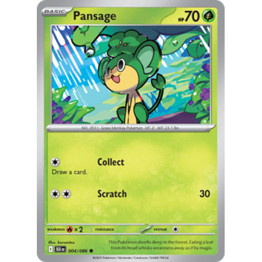 Black Bolt - 004/086 - Pansage - Master Ball Reverse Holo