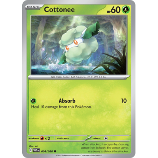 White Flare - 004/086 - Cottonee - Master Ball Reverse Holo