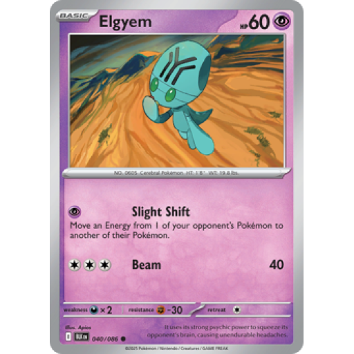 Black Bolt - 040/086 - Elgyem - Master Ball Reverse Holo