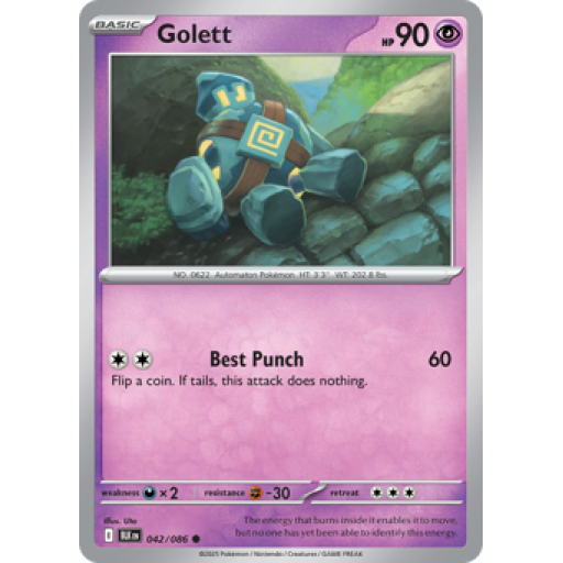 Black Bolt - 042/086 - Golett - Master Ball Reverse Holo