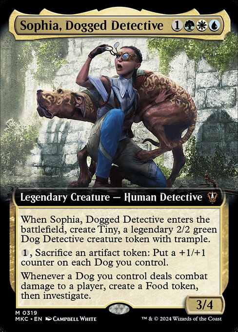 Murders at Karlov Manor Commander - 319 - Sophia, Dogged Detective - Mythic - Multi - Foil (Front)