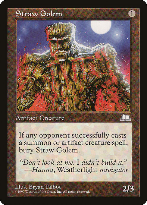Weatherlight - 158 - Straw Golem - Uncommon - C - Non-foil (Front)