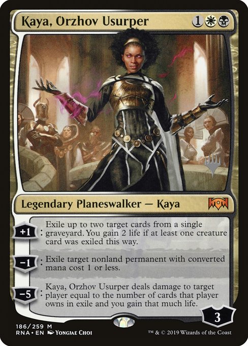 Ravnica Allegiance Promos - 186p - Kaya, Orzhov Usurper - Mythic - WB - Foil - Promo (Front)