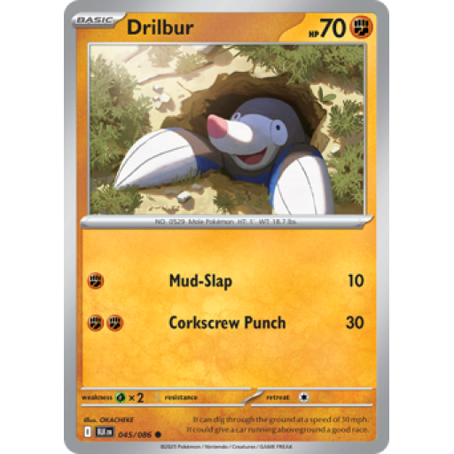 Black Bolt - 045/086 - Drilbur - Master Ball Reverse Holo