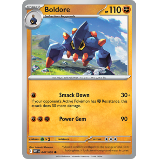 White Flare - 047/086 - Boldore - Master Ball Reverse Holo