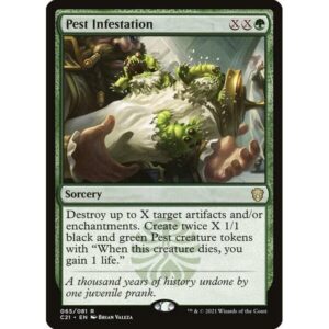 Commander 2021 - 65 - Pest Infestation - Rare - G - Non-foil (Front)