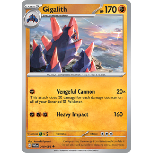White Flare - 048/086 - Gigalith - Poke Ball Reverse Holo