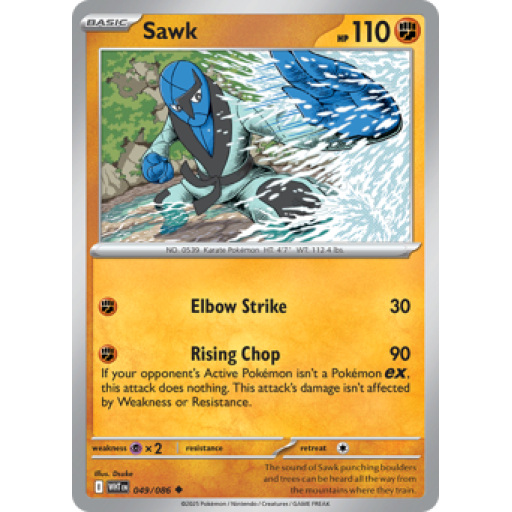 White Flare - 049/086 - Sawk - Master Ball Reverse Holo