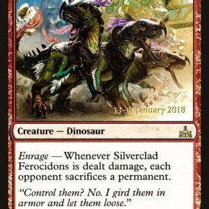 Rivals of Ixalan Promos - 115s - Silverclad Ferocidons - Rare - R - Foil - Datestamped Promo (Front)