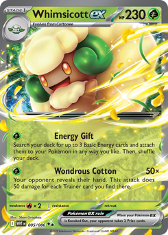 White Flare - 005/086 - Whimsicott ex - Holo